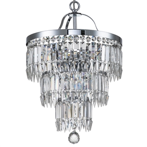 belle 5-light crystal chandelier 3-tier glam chrome