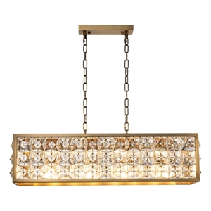 adeline gold faceted crystal linear chandelier