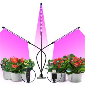 grow led light for indoor plants 3 head divided adjustable gooseneck dual chips