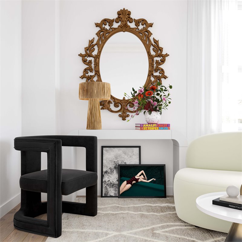 Ada Black Velvet Accent Chair