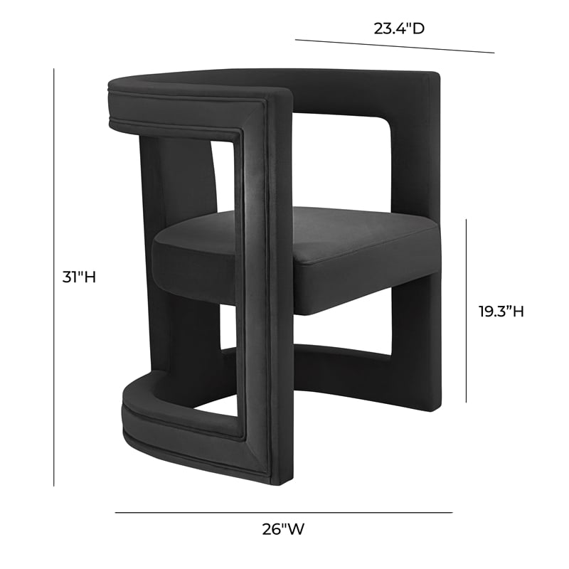 Ada Black Velvet Accent Chair