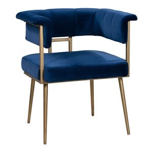 TOV Furniture Astrid 19.3&quot Transitional Velvet Dining Chair in Navy
