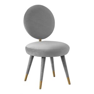 TOV Furniture Kylie 19.7&quot Transitional Velvet Dining Chair in Gray