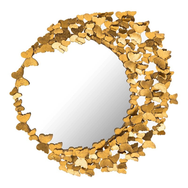 Butterfly Gold Iron Mirror