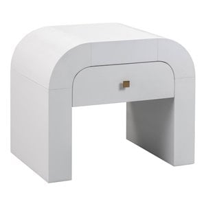 TOV Furniture Hump 22.5&quotH Modern Acacia and MDF Wood Nightstand in White