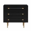 Trident Black Acacia Wood Nightstand