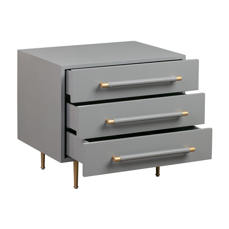 Trident Grey Acacia Wood Nightstand