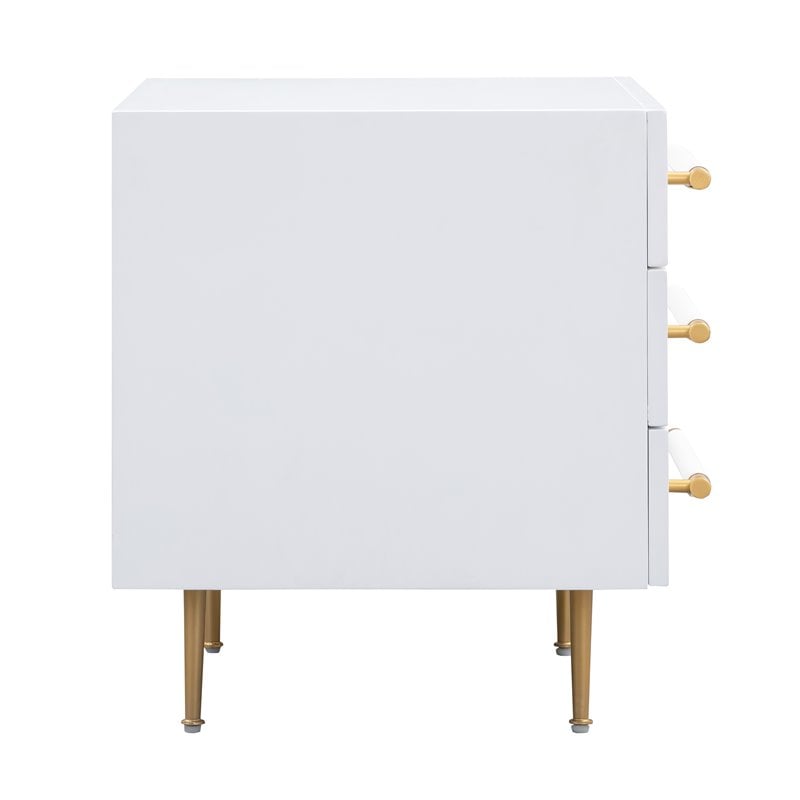 Trident White Acacia Wood Nightstand