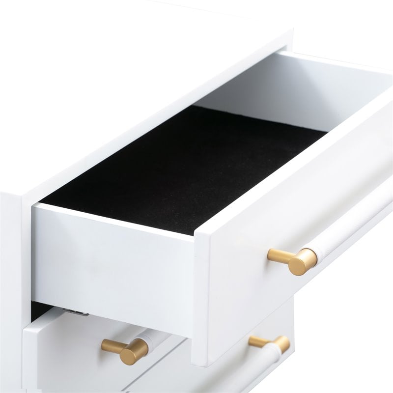 Trident White Acacia Wood Nightstand