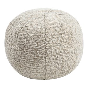 TOV Furniture Boba 9x9&quot Transitional Boucle Polyester Fabric Pillow in Beige