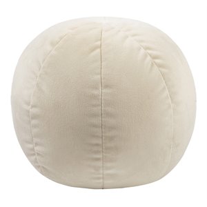 TOV Furniture Boba 14x14&quot Transitional Velvet Upholstered Pillow in Cream