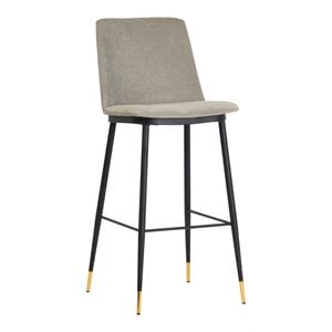 TOV Furniture Evora 25.6&quot Mid-Century Velvet Counter Stools in Gray (Set of 2)