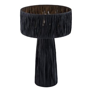shelby rafia black table lamp