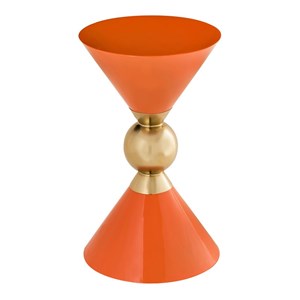 TOV Furniture Balhi 21&quotH Transitional Iron Metal Side Table in Orange