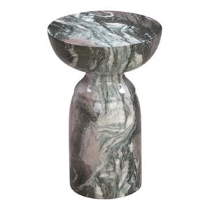 TOV Furniture Rue 20&quotH Transitional Marble Concrete Stone Side Table in Gray
