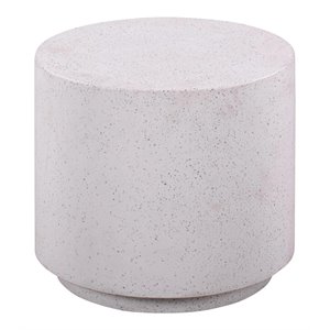 TOV Furniture Terrazzo 17.8&quotH Light Speckled Concrete Stone Side Table in Gray