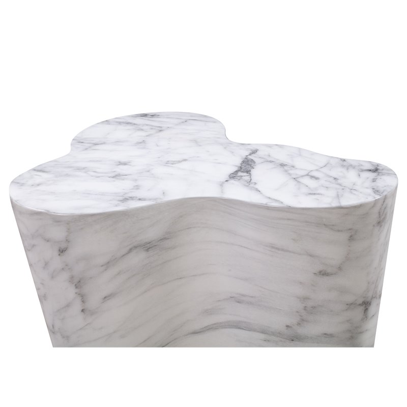 Slab White Marble Tall Side Table