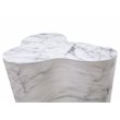 Slab White Marble Tall Side Table