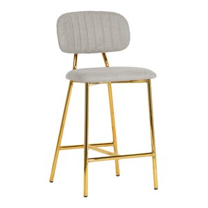 ariana grey linen counter stools (set of 2) - gold legs