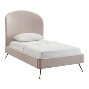 tov furniture vivi modern velvet upholstered bed in blush pink