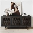 TOV Furniture Gatsby Transitional Acacia Wood Buffet in Black/Antique Brass