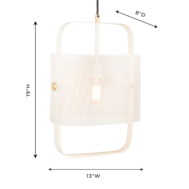 TOV Furniture Klaus White Iron Metal Pendant