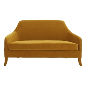 tov furniture neveah turmeric velvet upholstered loveseat