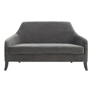 tov furniture neveah grey velvet upholstered loveseat