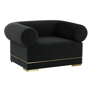 tov furniture ricardo black velvet upholstered accent chair