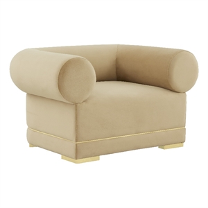 tov furniture ricardo champagne velvet upholstered accent chair