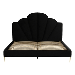 tov furniture bianca black velvet bed in king