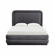 TOV Furniture Briella Dark Grey Velvet Upholstered Bed in Full