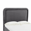 TOV Furniture Briella Dark Grey Velvet Upholstered Bed in Queen