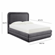TOV Furniture Briella Dark Grey Velvet Upholstered Bed in Queen