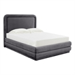 TOV Furniture Briella Dark Grey Velvet Upholstered Bed in Queen