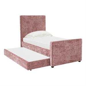 tov furniture delilah blush textured velvet trundle in twin
