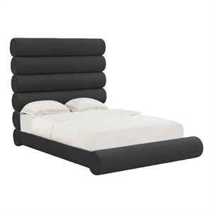 tov furniture durwin black velvet upholstered bed in king