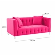 TOV Furniture Bea Hot Pink Velvet Upholstered Loveseat