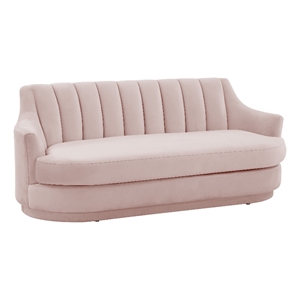 tov furniture peyton blush velvet upholstered loveseat