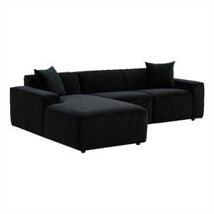 TOV Furniture Olafur Black Velvet Upholstered Sectional - LAF