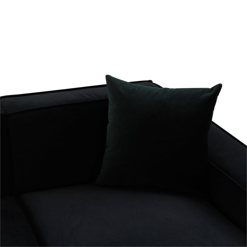 TOV Furniture Olafur Black Velvet Upholstered Sectional - RAF