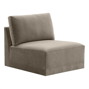 tov furniture willow taupe upholstered armless chair