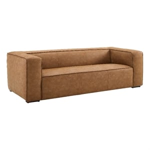 tov furniture aurora brown leather blend upholstered sofa