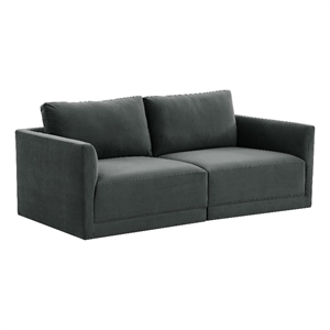 tov furniture willow charcoal modular upholstered loveseat