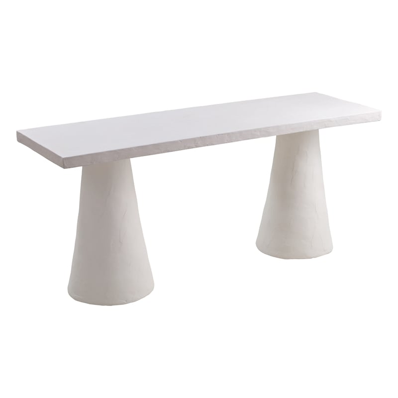 TOV Furniture Dayana Plaster Concrete Desk