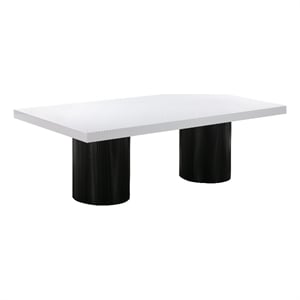 TOV Furniture Nova White and Black Lacquer Dining Table