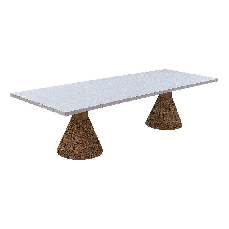 TOV Furniture Rishi Natural Wood Rope Rectangular Table
