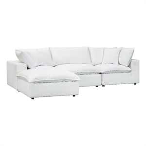 tov furniture cali pearl modular white upholstered 4 piece sectional