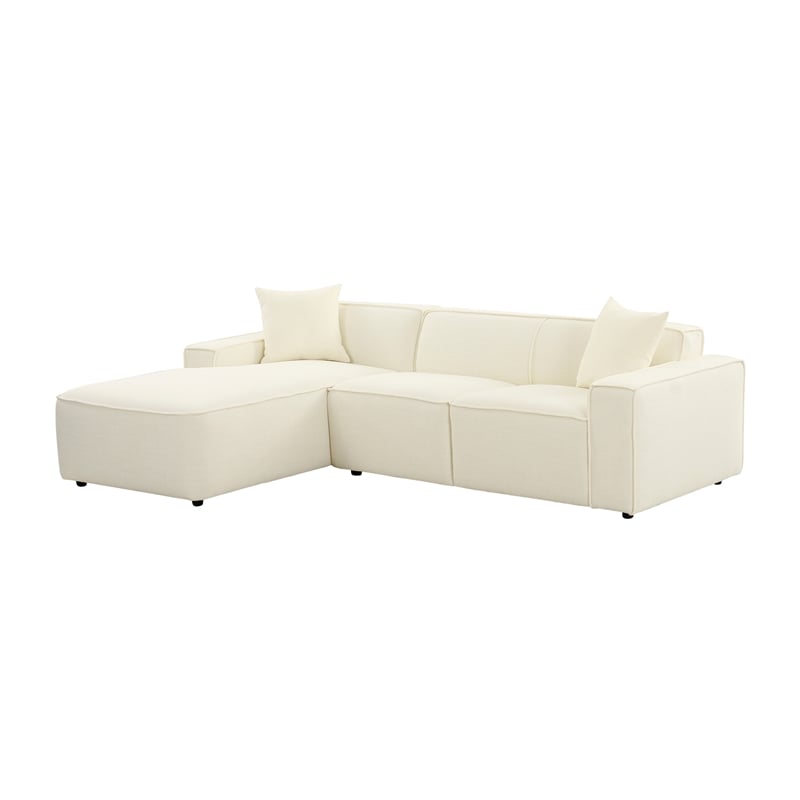 TOV Furniture Olafur Cream Linen Upholstered Sectional - LAF