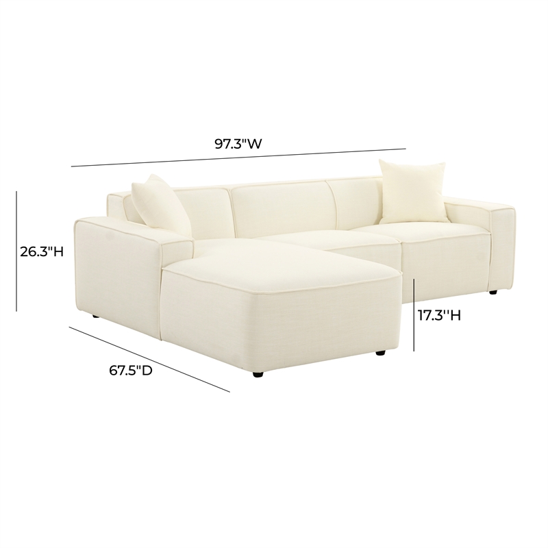 TOV Furniture Olafur Cream Linen Upholstered Sectional - LAF